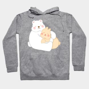 Snuggle Bear Rabbit | Bunniesmee valentine day Hoodie